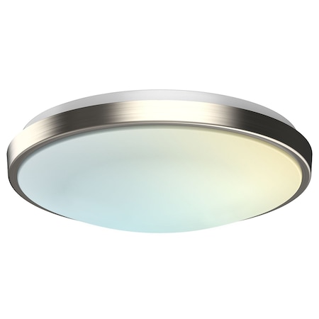 Luxrite 11 Inch Motion Sensor LED Flush Mount Light 5CCT 2700K-5000K 16W 1200LM Damp Rated Brushed Nickel LR23340-1PK